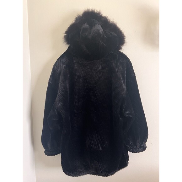 Gallery fox fur trimmed Luxurious hooded coat Small made in USA - Picture 3 of 9